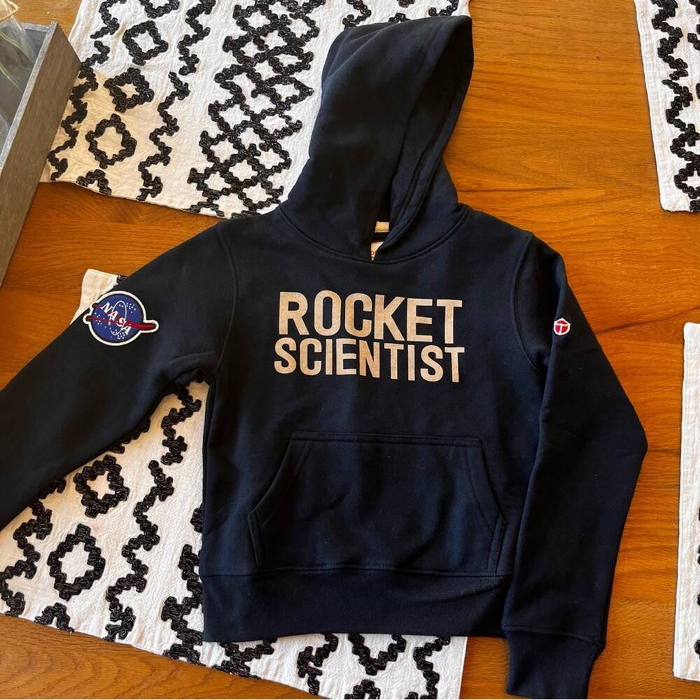 Red Canoe NASA Rocket Scientist Hoodie Sweatshirt kids size 3 Navy Durable